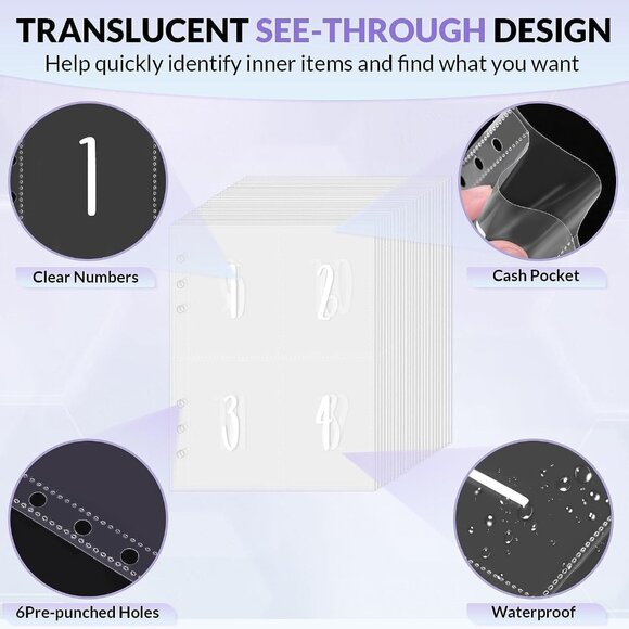 100 Envelope Money Savings Challenge Binder $5,500 (Purple) - Picture 5 of 5
